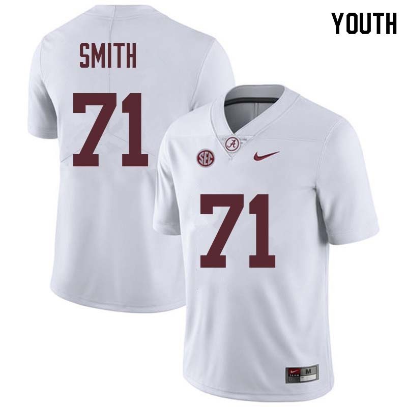 Alabama Crimson Tide Youth Andre Smith #71 White NCAA Nike Authentic Stitched College Football Jersey MI16H56AK